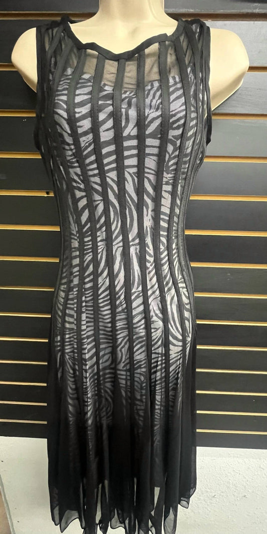 Women's Ribbed Shaw Mesh Dress