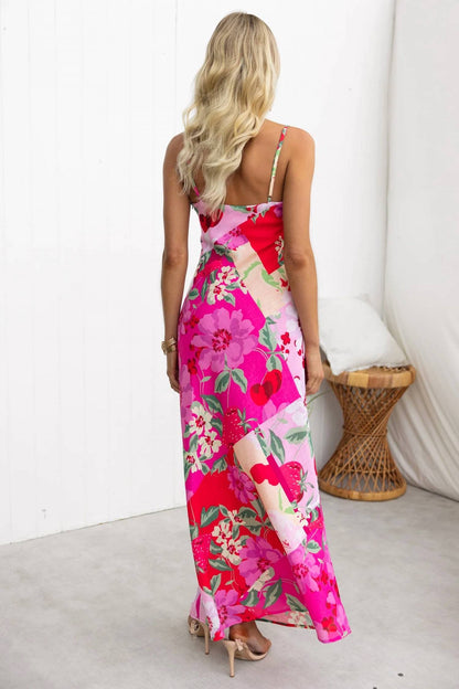 Blushing Garden Patchwork Maxi Dress
