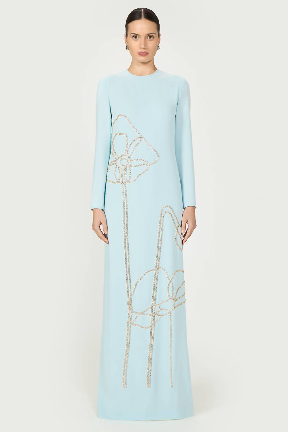Zarie crepe column gown