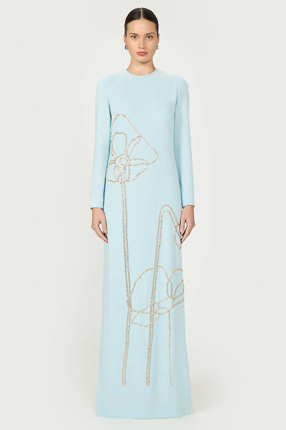 Zarie crepe column gown