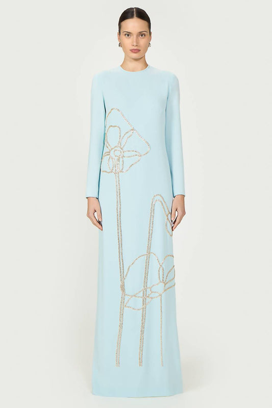 Zarie crepe column gown