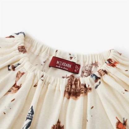Girl's Sandcastle Organic Cotton Dress & Bloomer Set