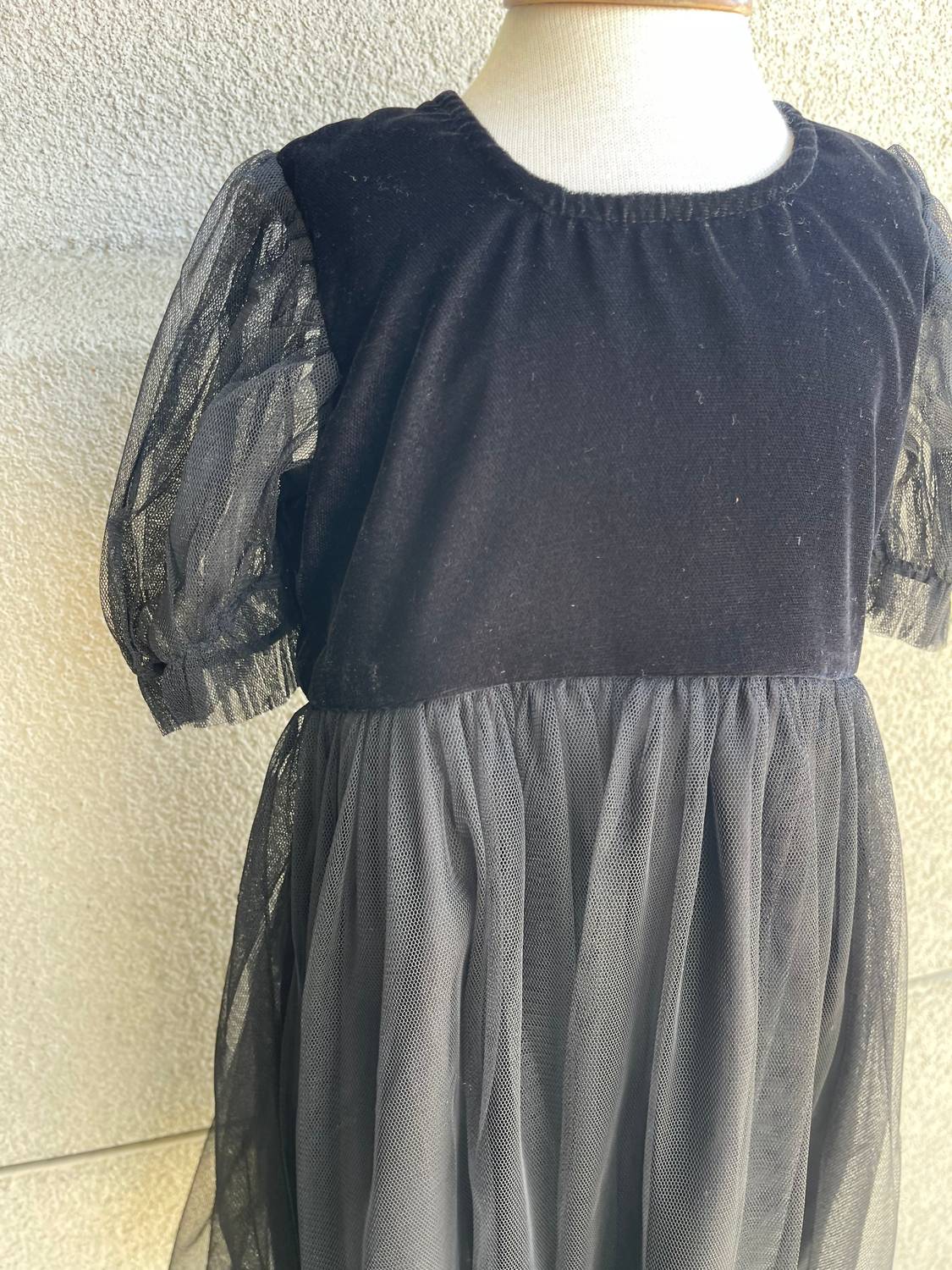 Girl's Velour Tulle Dress