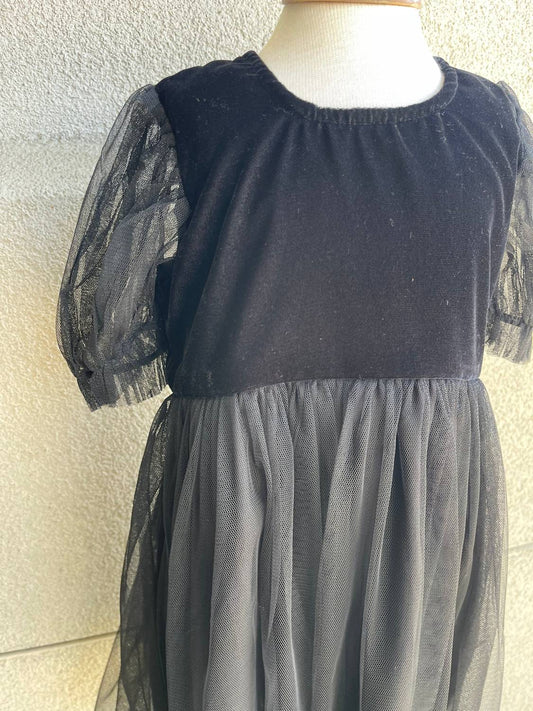 Girl's Velour Tulle Dress