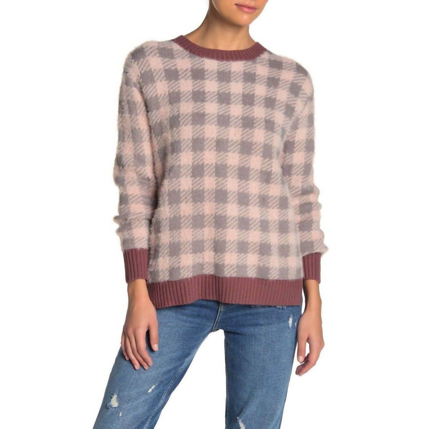 Susina - Buffalo Checkered Print Smoke Pullover Sweater - Rack Hunt -