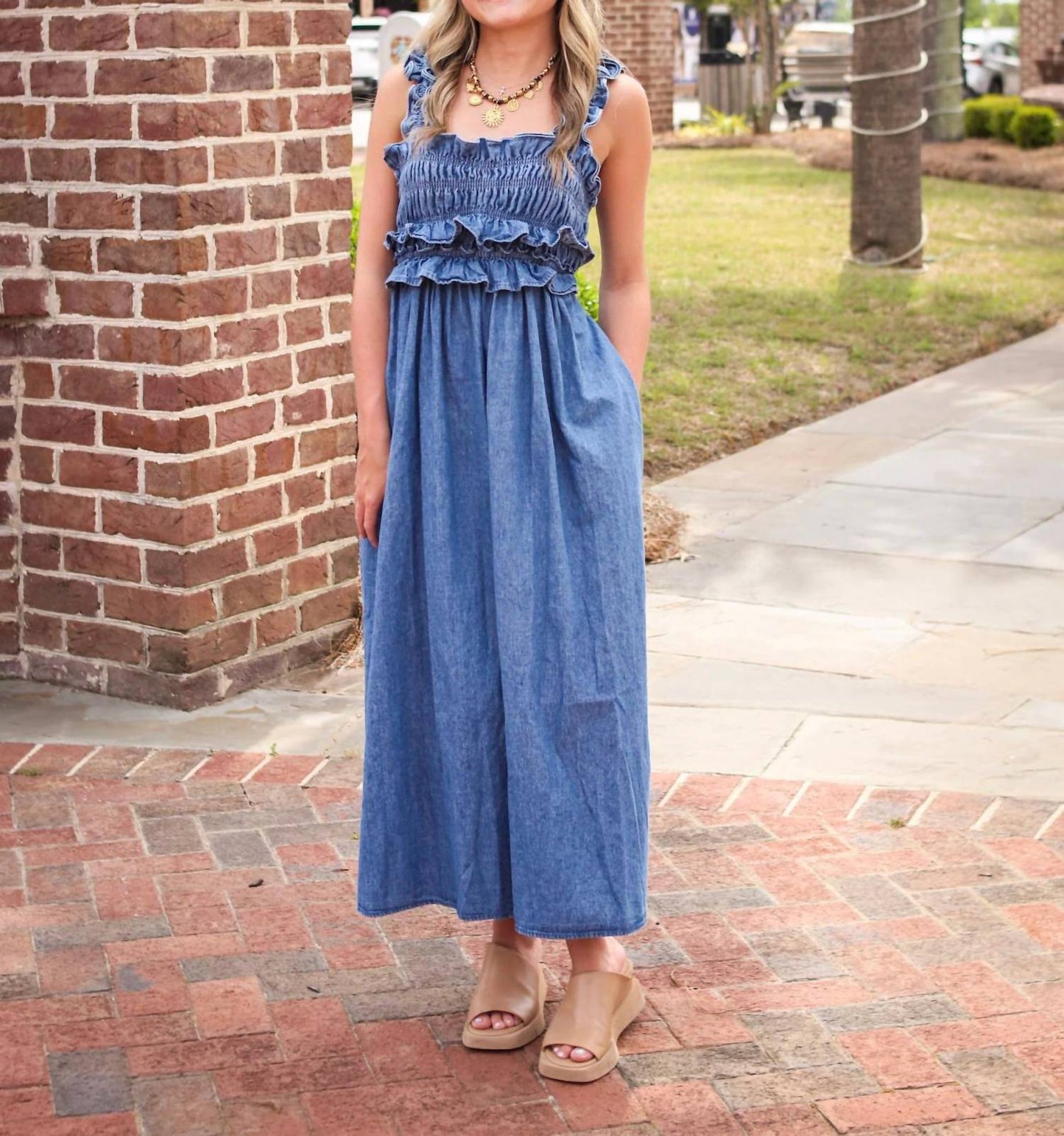 Chambray Midi Dress