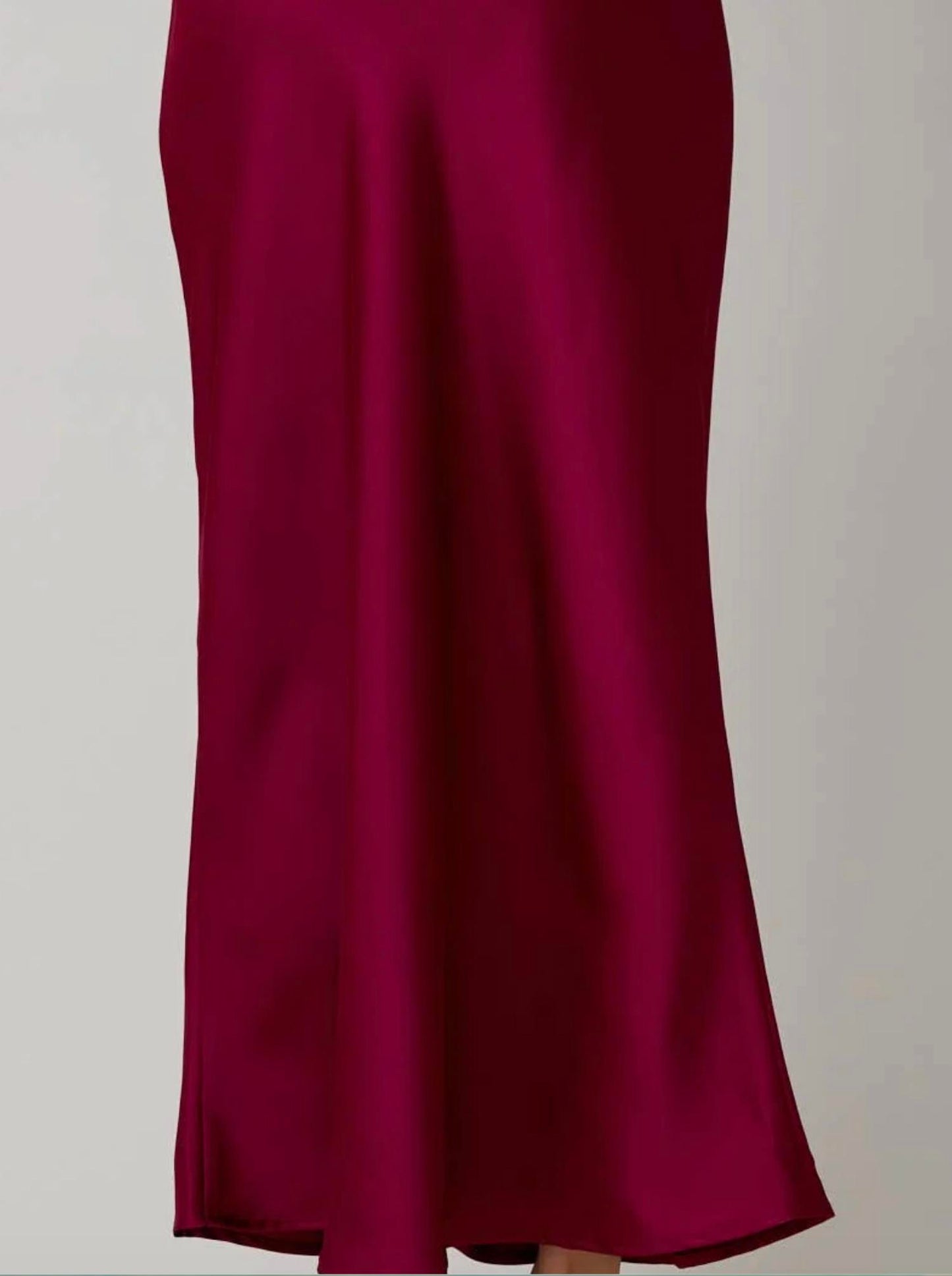 Bias Cut Satin Midi Skirt