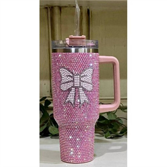 40 Oz Rhinestone Bow Tumbler