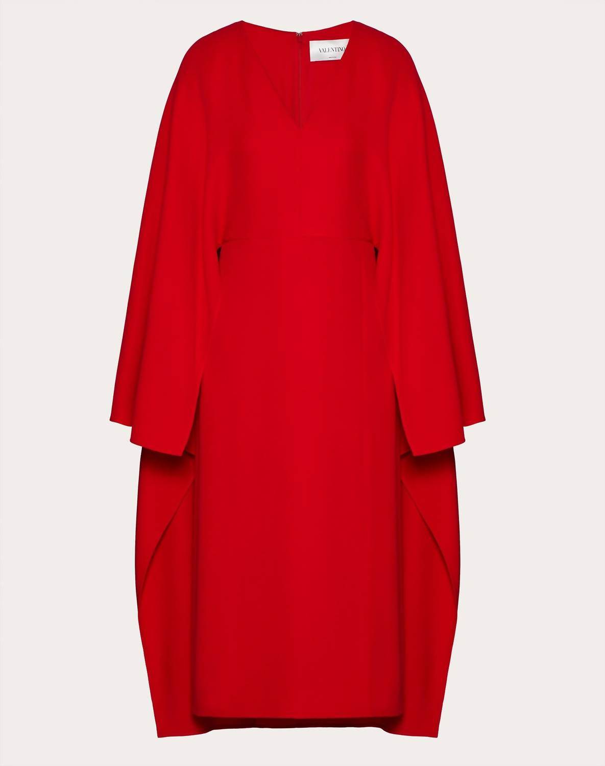 Valentino - Cady Silk Dress With Cape - Rack Hunt