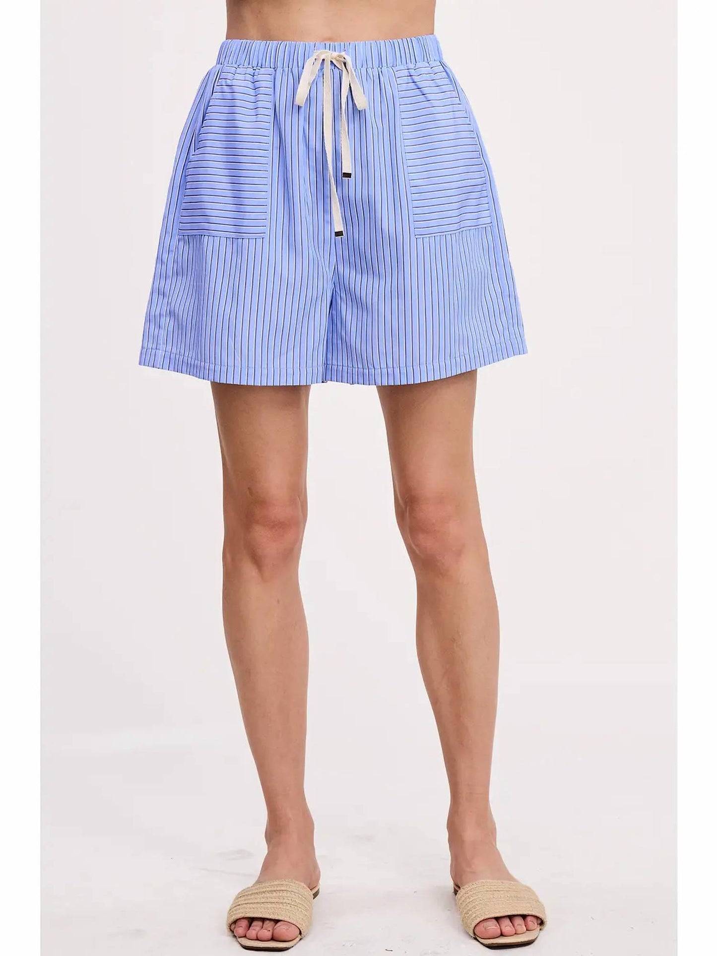 Lake Side Stripe Cotton Shorts