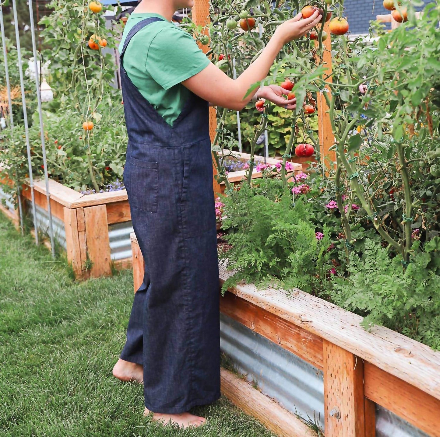 TEAK - Lola Wide Leg Overalls Japanese Denim - Rack Hunt -