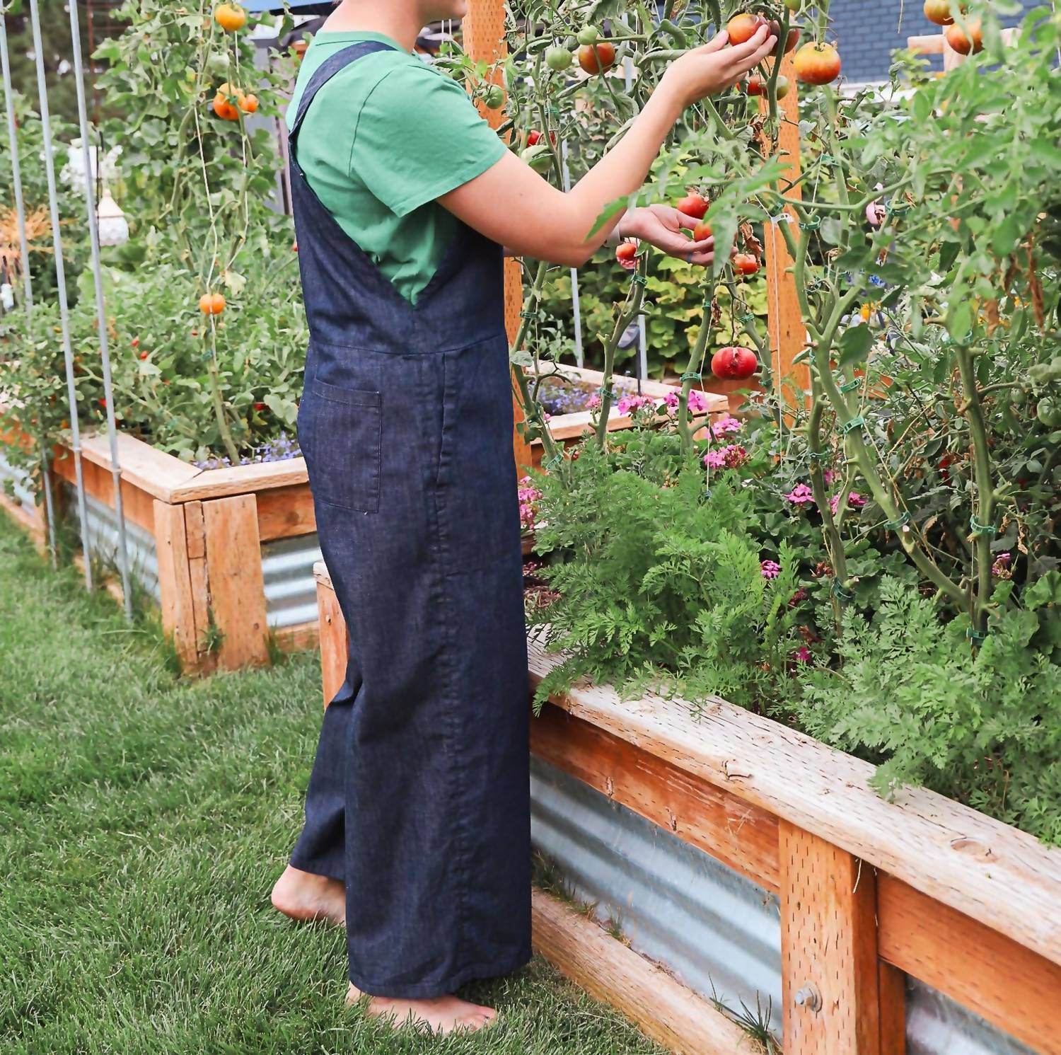 TEAK - Lola Wide Leg Overalls Japanese Denim - Rack Hunt -