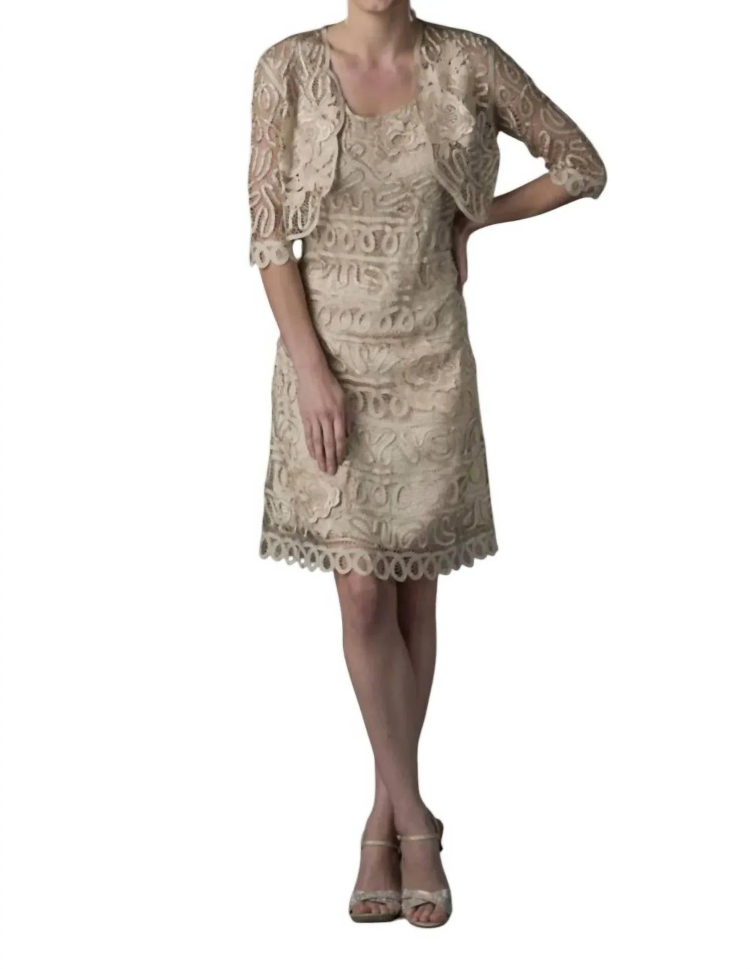 Soulmates - Embroidered Short Madi Dress With Jacket Set - Rack Hunt