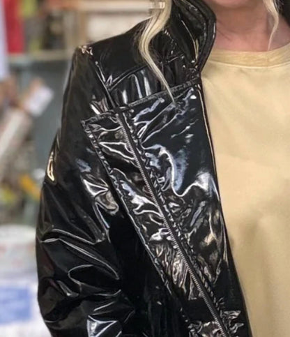 Shiny Faux Leather Jacket