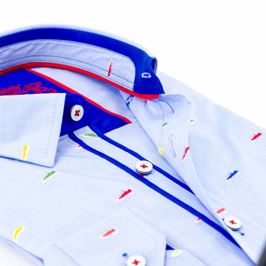 Men's Fill Coupe Colorful Sneakers Button Down Shirt