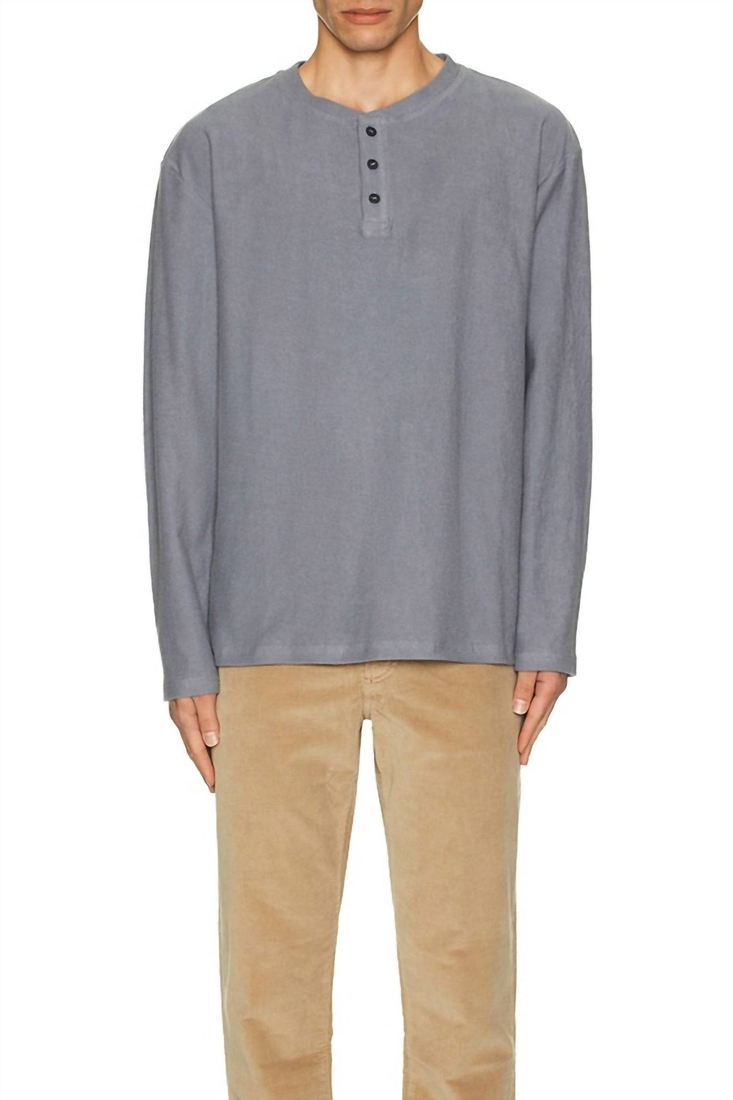 Vintage Terry Long Sleeve Henley Top