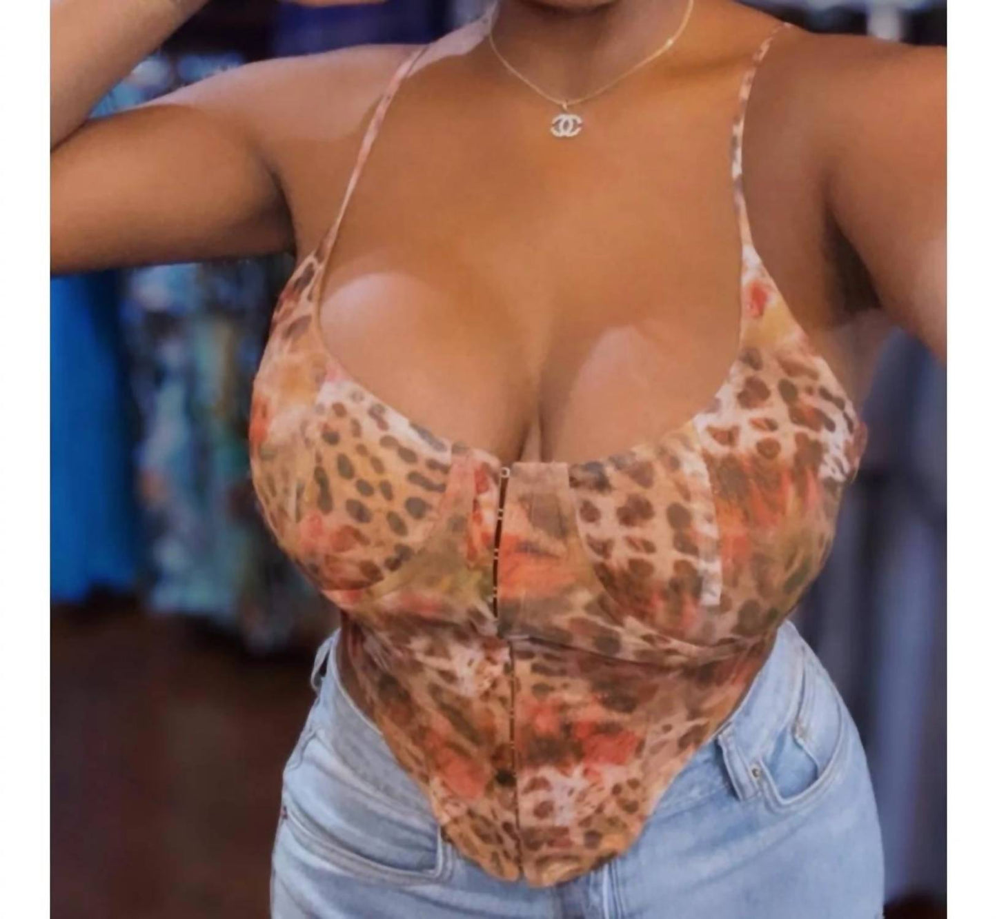 Fierce Animal Print Corset Crop Top