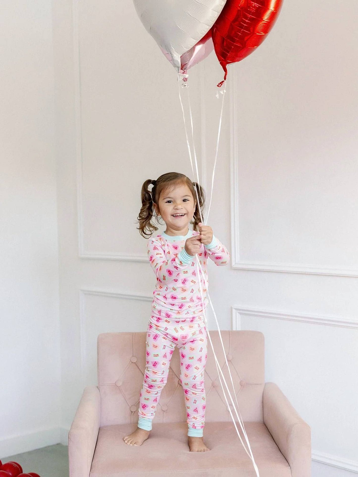 Girls Convo Hearts Bamboo Pajama Set
