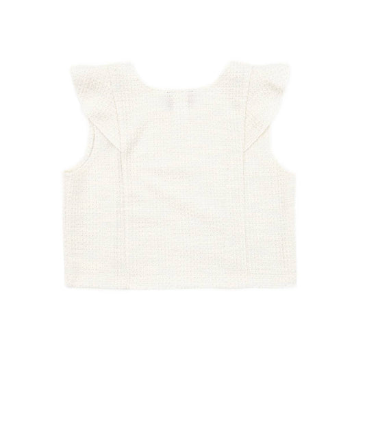 Girl's Leah Boucle Flutter Sleeve Top