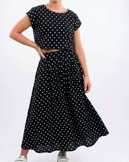 Rona Polka Dot Top and Skirt Set