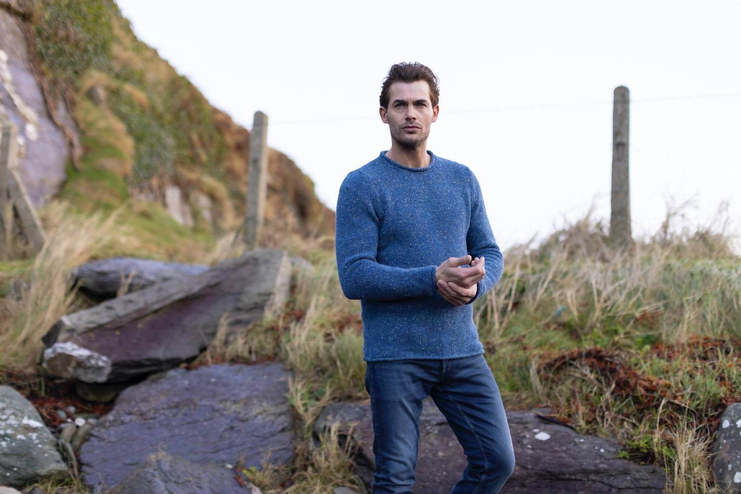 Fisherman Out of Ireland - Men's Donegal Fleck Rollneck Sweater - Rack Hunt