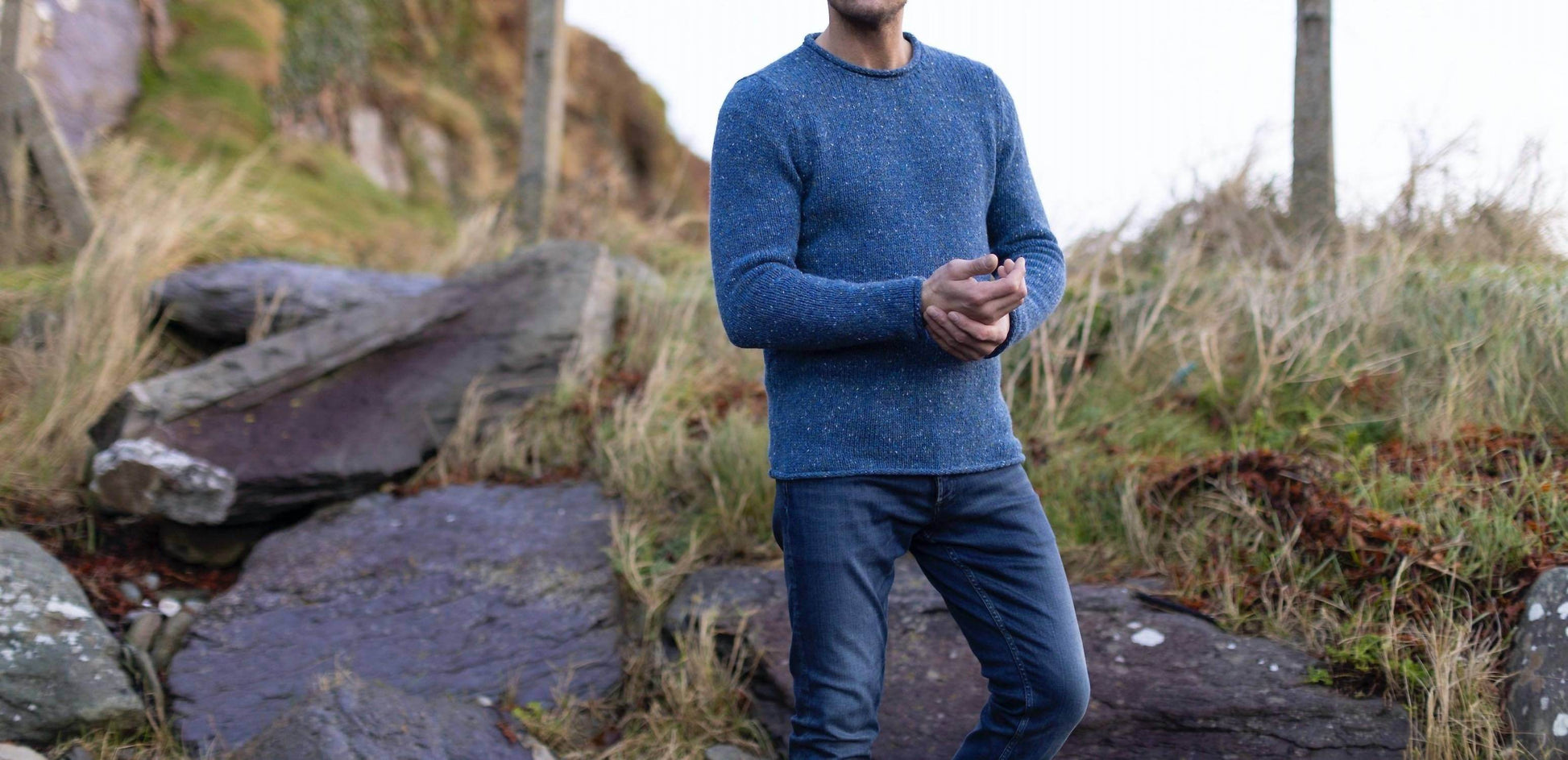 Fisherman Out of Ireland - Men's Donegal Fleck Rollneck Sweater - Rack Hunt