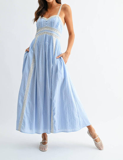 Breezy Lace Trim Maxi Sundress