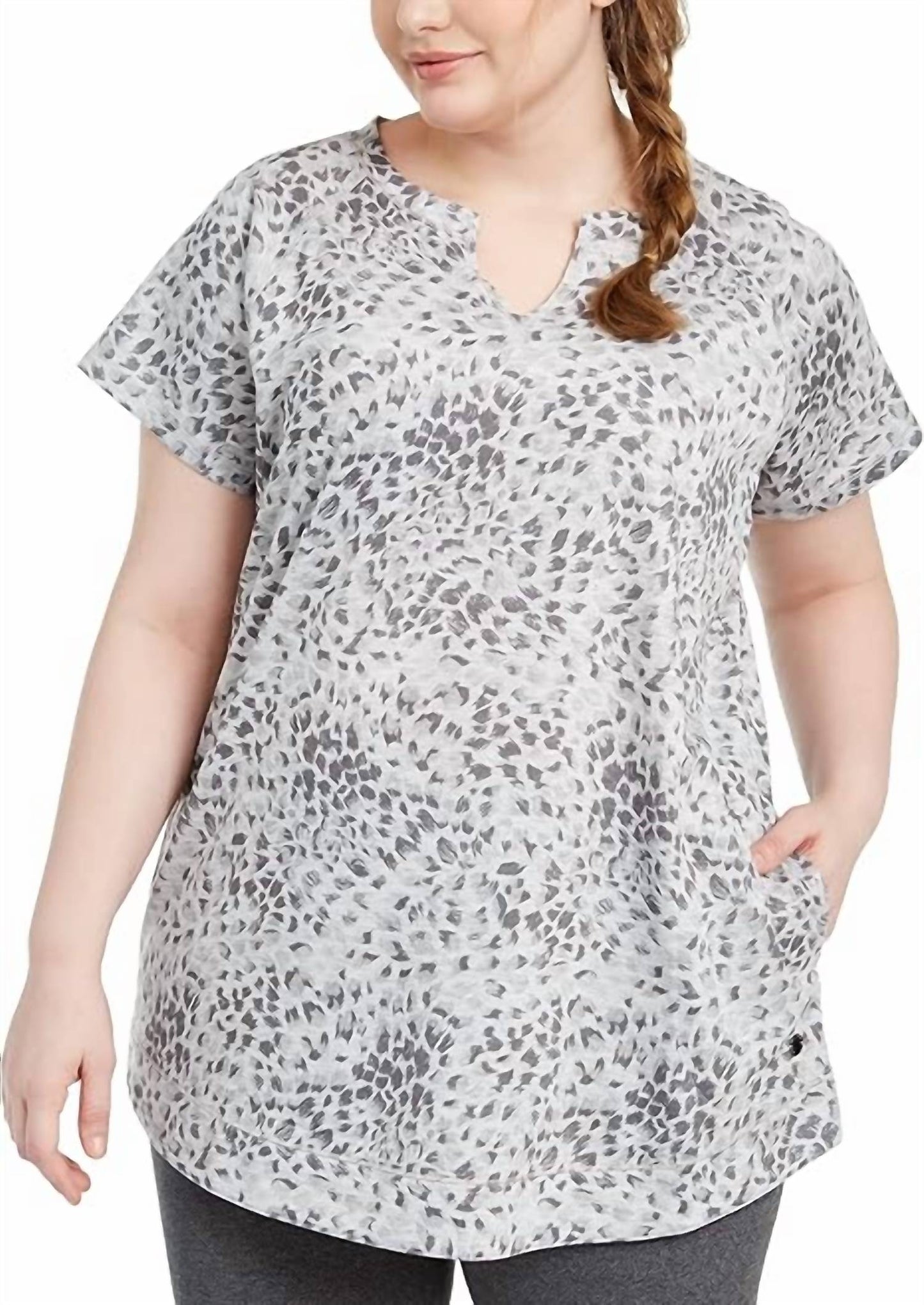 Printed Split Neck Tunic