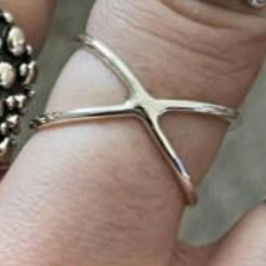 Women's Sterling Criss Cross Band Ring
