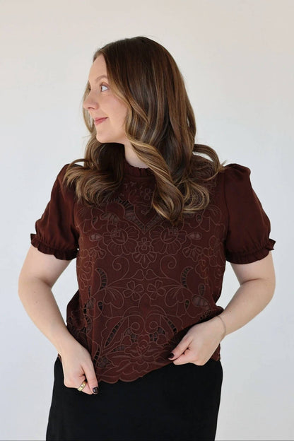Clara Embroidered Eyelet Blouse