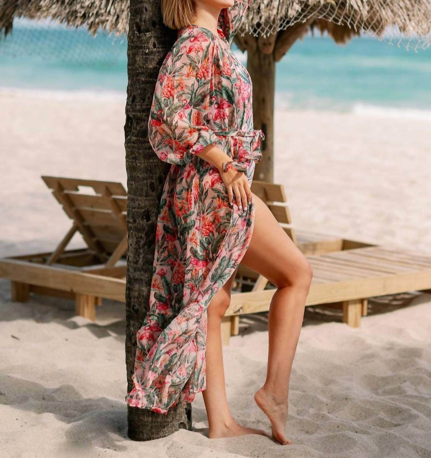 Lia Sahara - Long Sleeve Robe Cover Up - Rack Hunt -