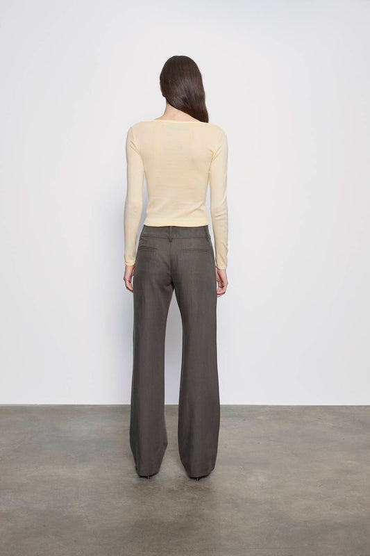 Fine Supima Cotton Long Sleeve Boatneck Top