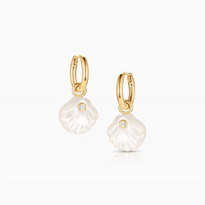 Women's Coquille Mother Of Pearl Hoop Earrings