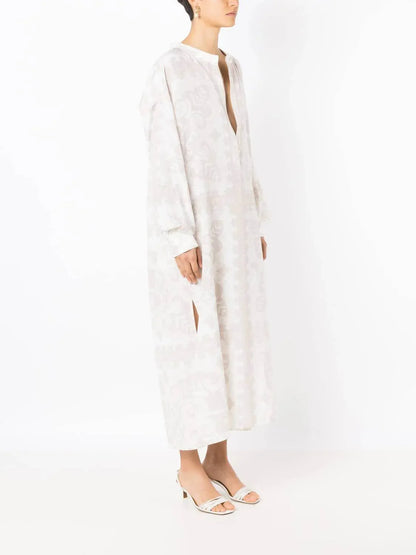 Valentino - Geometric Print Silk Cotton Dress - Rack Hunt