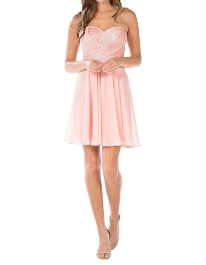 Sequined Top Short Strapless Dress