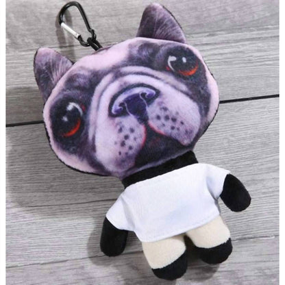 Women's Mad Dog Pug Jumbo Stuffed 3d Key Fob Keyring