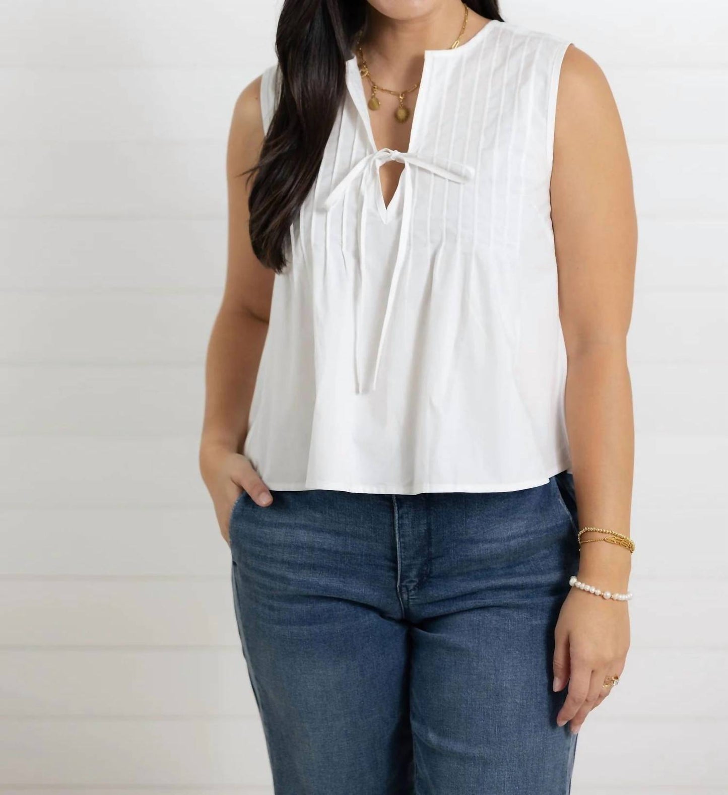 Woven Detailed Top