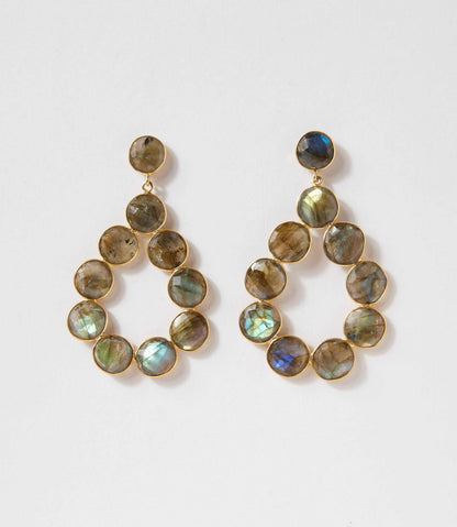 Women's Gemstone Bezel Drop Earrings