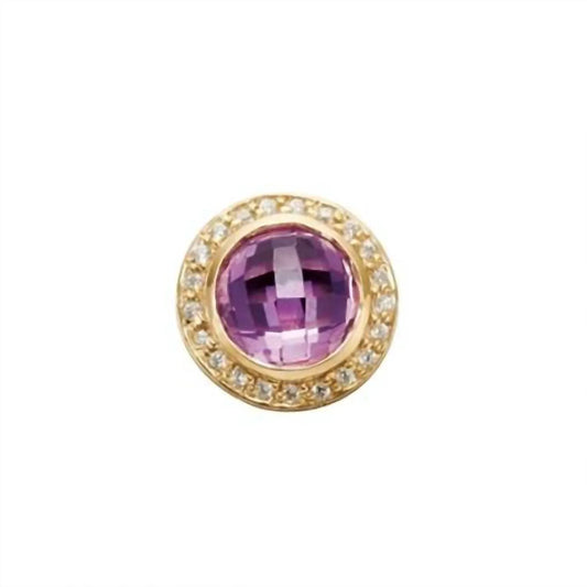 Story Jewellery - Women's Faceted Amethyst Button - Rack Hunt