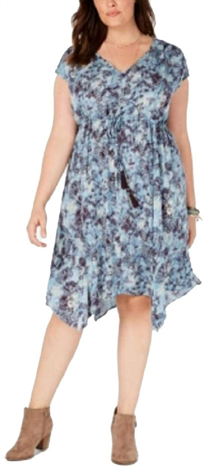 Women's Petite Drawstring Waist Dress