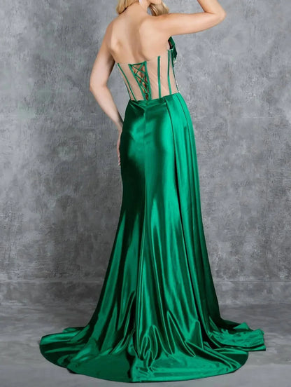 Cinderella Couture - Long Prom Formal Fitted Slit Evening Dress - Rack Hunt