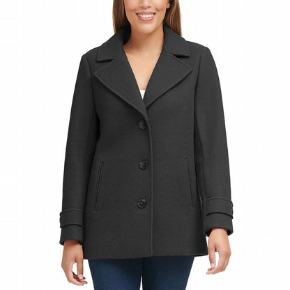 Women's 3 Button Closure Peacoat