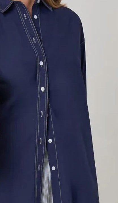 Ricky Topstitch Relaxed Shirt