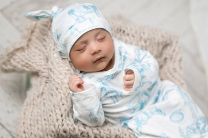 Infant's Cowboy Baby Gown And Hat Set