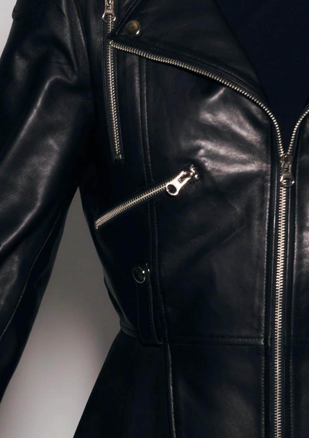 Giacca Lusso - Peplum Moto Jacket - Rack Hunt -