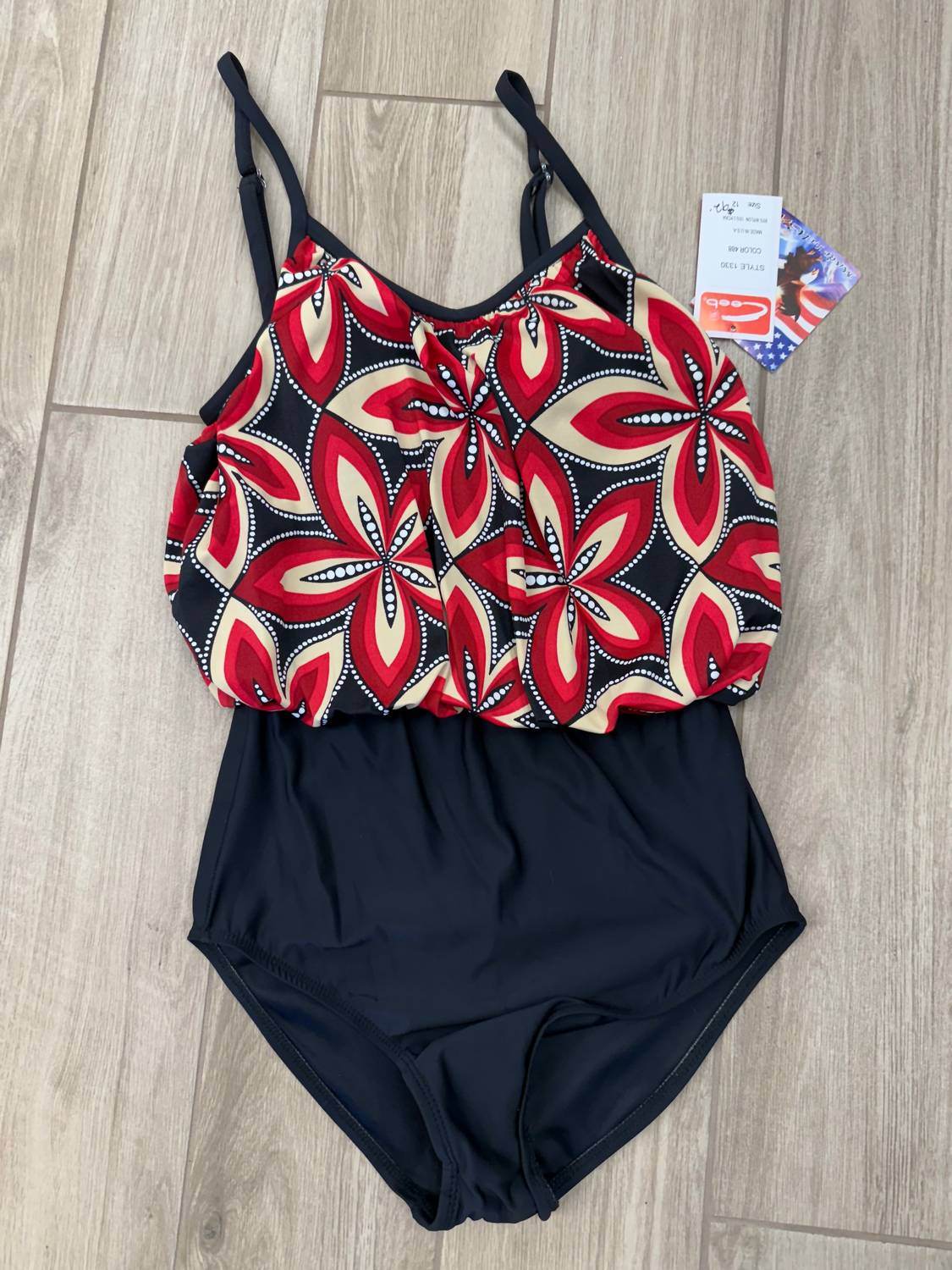 Ceeb USA - Women's Tropical Bloom Blouson One-piece Swimsuit - Rack Hunt -