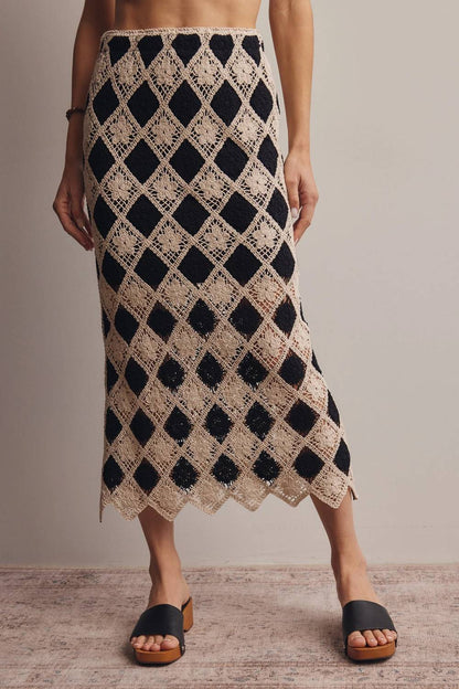 Crochet Diamond Midi Skirt