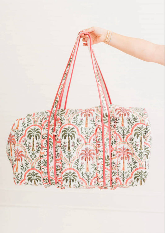 Women's Luxe Large Quilted Duffle Bag