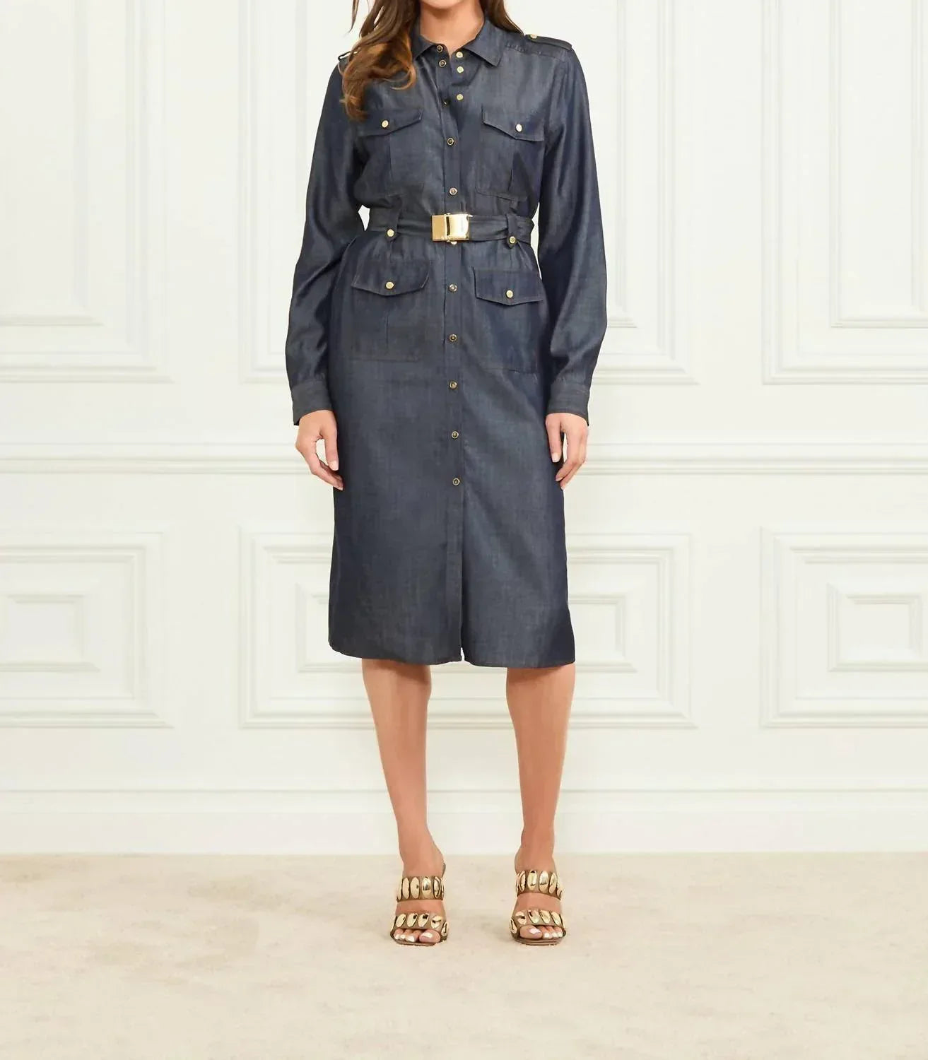 Marciano - Carla Safari Denim Midi Dress - Rack Hunt