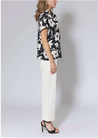 Abstract Floral Print Top
